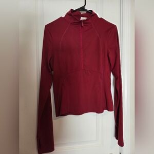 PINK Victoria's Secret Burgundy Quarter-Zip Pullover Size MEDIUM